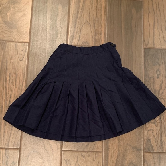 Flynn O’Hara navy blue knife pleat skirt